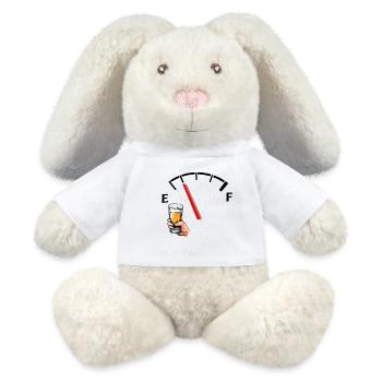 Beer and Tank Gauge Cartoon - MiniFeet® RecycelHase® Bunny Cream - white - Front