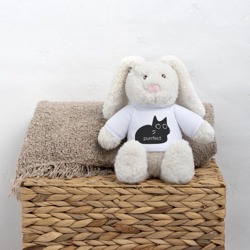 Purrfect - Conception de chat pour les amoureux des chats Lapin en peluche recyclé MiniFeet® Crème