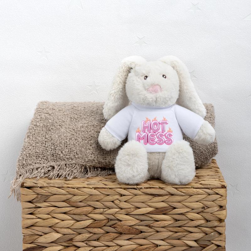 Hot Mess Pink 3D Bubble Typography MiniFeet® RecycelHase® Bunny Cream