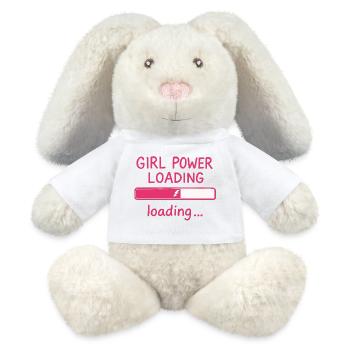 Barre de chargement Girl Power - Lapin en peluche recyclé MiniFeet® Crème - blanc - Devant