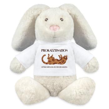 Prokatztination - the art of doing nothing..... - MiniFeet® RecycelHase® Bunny Cream - white - Front