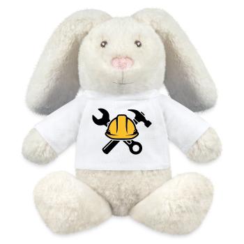 Artisans et ouvriers du bâtiment | Logo de l’outil - Lapin en peluche recyclé MiniFeet® Crème - blanc - Devant