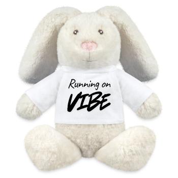 Running on Vibe – Minimalist Typography Aesthetic - MiniFeet® RecycelHase® Bunny Cream - white - Front