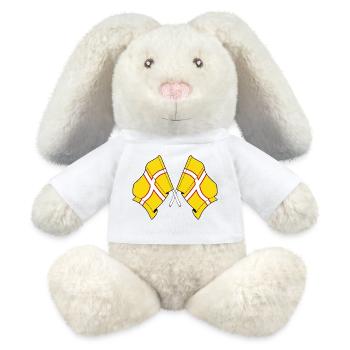 Dorset Crossed Flags - MiniFeet® RecycelHase® Bunny Cream - white - Front
