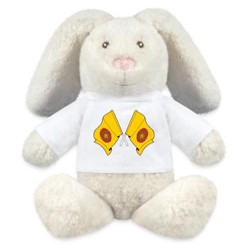 Crossed Flags Lancashire - MiniFeet® RecycelHase® Bunny Cream - white - Front