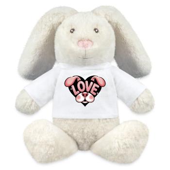 Cute Love Dog - MiniFeet® RecycelHase® Creme - Weiß - Vorne