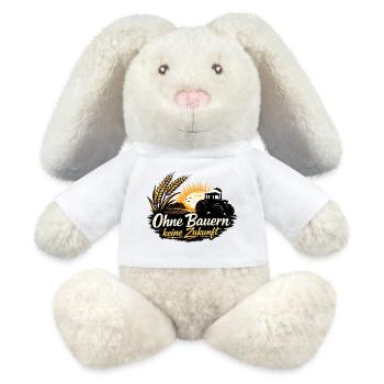No future without farmers-agriculture-tractor - MiniFeet® RecycelHase® Bunny Cream - white - Front