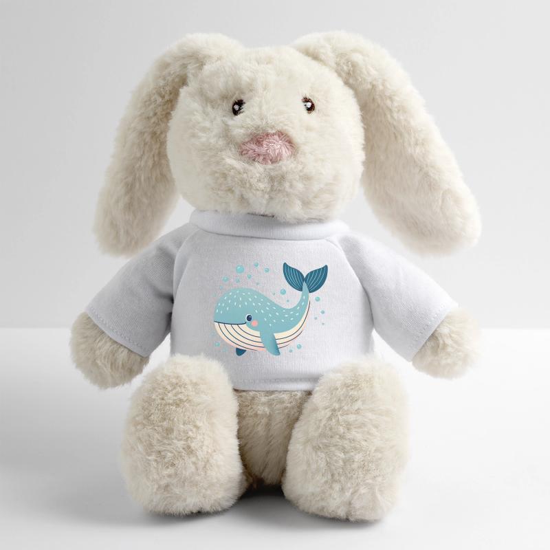 Blauwal mit Blasen MiniFeet® RecycelHase® Creme