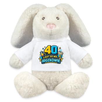 40 läuft bei mir – Irgendwie - MiniFeet® RecycelHase® Creme - Weiß - Vorne