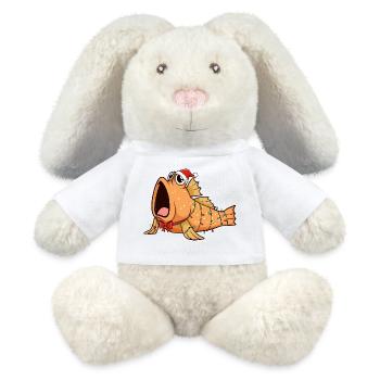 Drôle de Mudskipper - Noël - Lapin en peluche recyclé MiniFeet® Crème - blanc - Devant