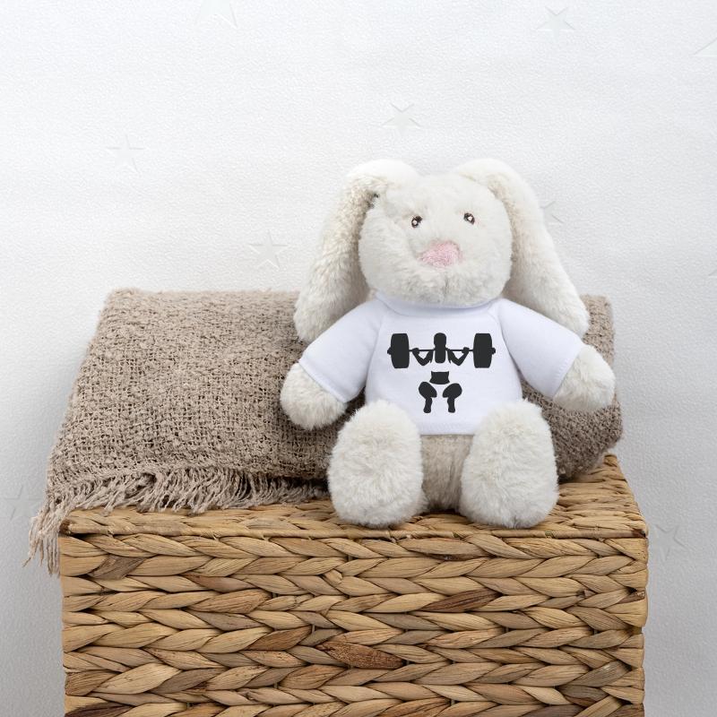 haltérophilie Lapin en peluche recyclé MiniFeet® Crème
