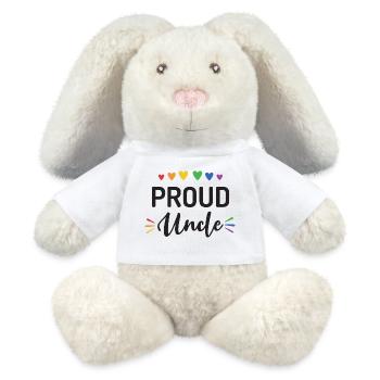 Oncle fier - Lapin en peluche recyclé MiniFeet® Crème - blanc - Devant