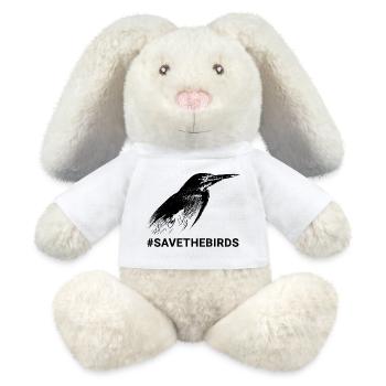 Wächter der Natur #Grünreiher #savethebirds - MiniFeet® RecycelHase® Creme - Weiß - Vorne