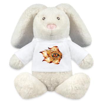 Magic Eye of a Dragon in Flames Tattoo - MiniFeet® RecycelHase® Bunny Cream - white - Front