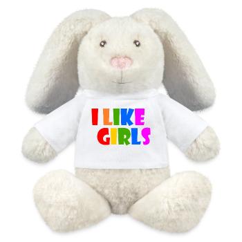 I like girls - MiniFeet® RecycelHase® Creme - Weiß - Vorne
