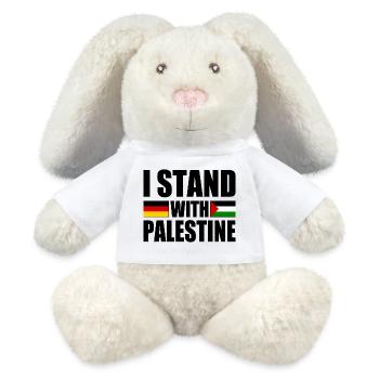 I stand with palestine - Lapin en peluche recyclé MiniFeet® Crème - blanc - Devant