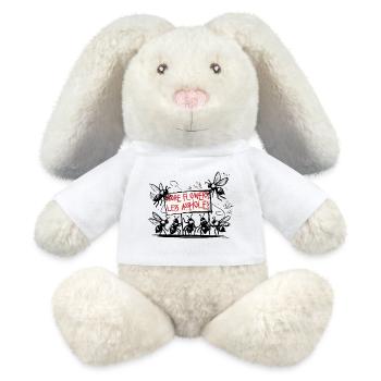 save the bees natur spruch illustration blumen - MiniFeet® RecycelHase® Creme - Weiß - Vorne