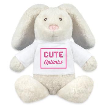 Cute optimist - Geschenkidee - MiniFeet® RecycelHase® Creme - Weiß - Vorne