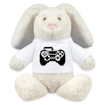 Gamepad Pixel Graphics - MiniFeet® RecycelHase® Bunny Cream - white - Front