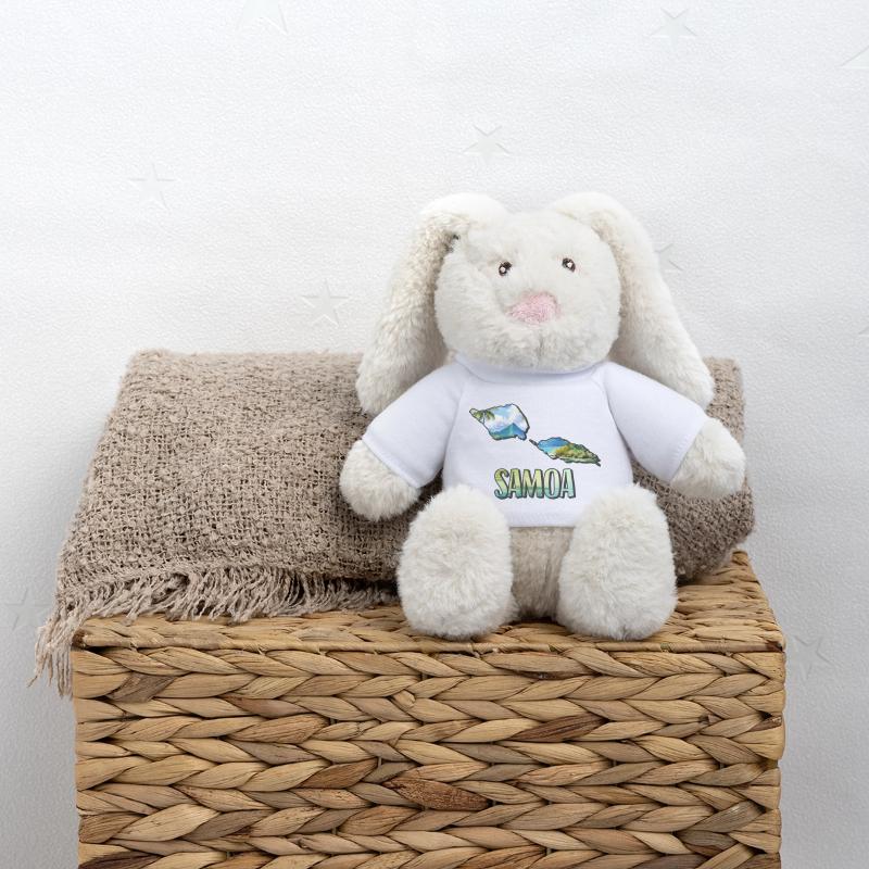 Watercolor Map Samoa MiniFeet® RecycelHase® Bunny Cream