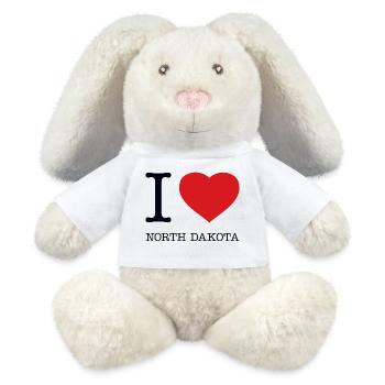 I LOVE NORTH DAKOTA - MiniFeet® RecycelHase® Bunny Cream - white - Front