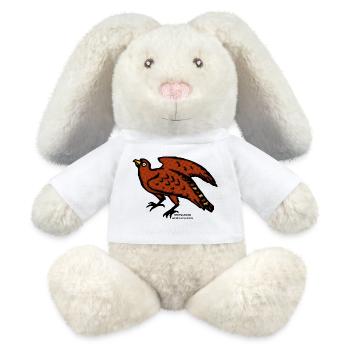 Steinadler Adler Gasthof Gebirge alt illustration - MiniFeet® RecycelHase® Creme - Weiß - Vorne