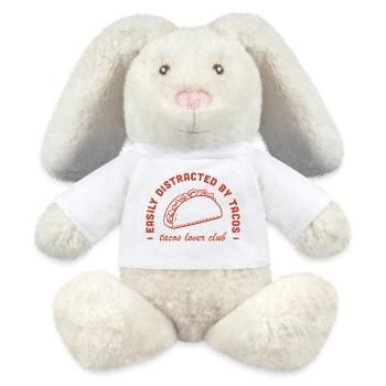 Club d’amateurs de tacos J’adore la cuisine mexicaine Latina drôle - Lapin en peluche recyclé MiniFeet® Crème - blanc - Devant
