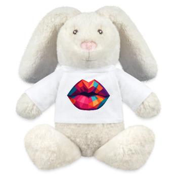 Embrasse-moi! - Lapin en peluche recyclé MiniFeet® Crème - blanc - Devant