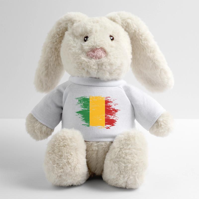 Drapeau du Mali utilisé Lapin en peluche recyclé MiniFeet® Crème