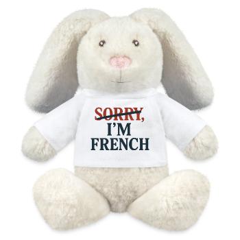 French Typography – Sorry, I'm French - MiniFeet® RecycelHase® Bunny Cream - white - Front