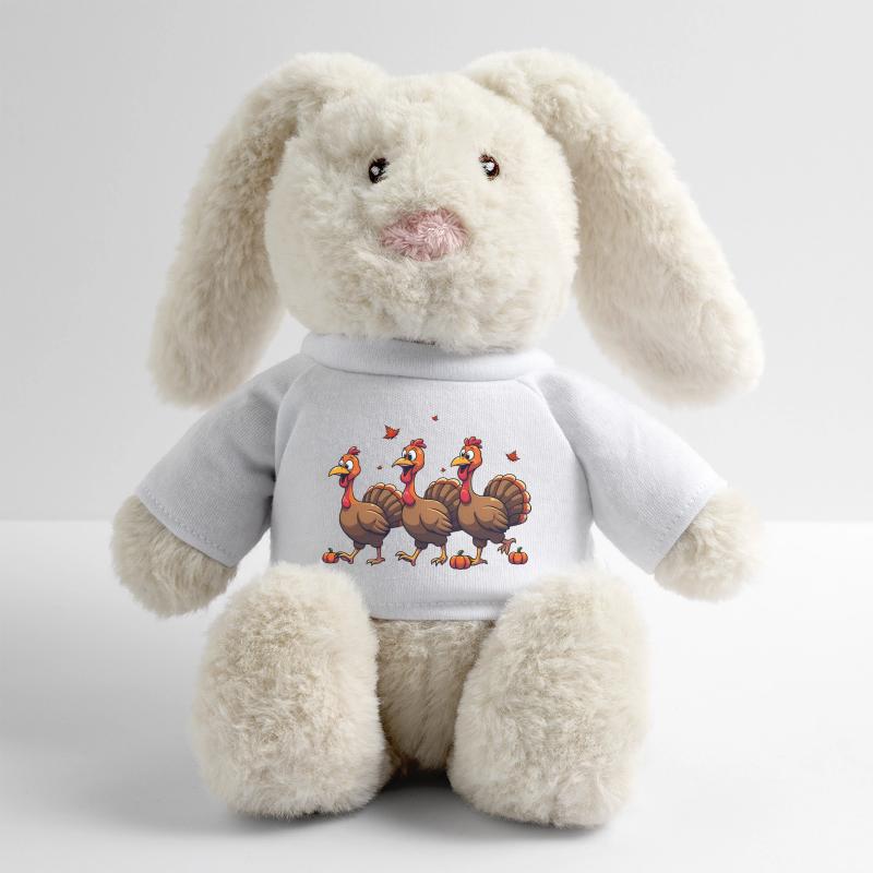 Bébé dinde de Thanksgiving Lapin en peluche recyclé MiniFeet® Crème