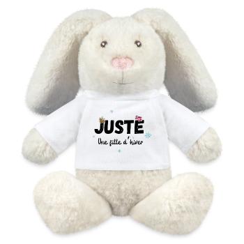 Juste une fille d’hiver cadeau - Lapin en peluche recyclé MiniFeet® Crème - blanc - Devant