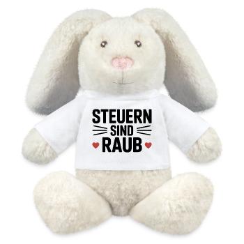 Les impôts sont un vol - Drôle de mème fiscal - Lapin en peluche recyclé MiniFeet® Crème - blanc - Devant