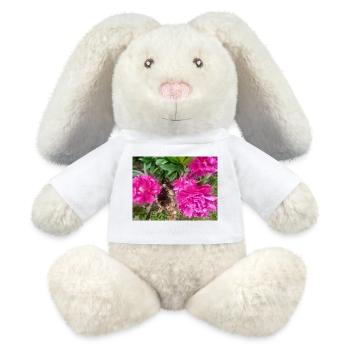Pfingstrosen-Fuchsia-Garten - MiniFeet® RecycelHase® Creme - Weiß - Vorne