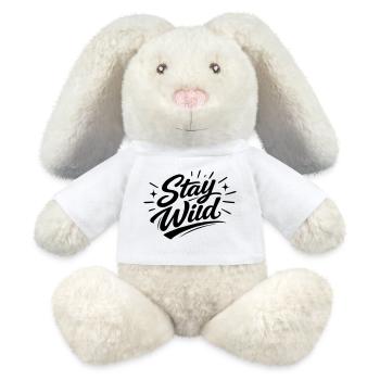Bleib wild  - MiniFeet® RecycelHase® Creme - Weiß - Vorne