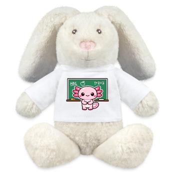 Kawaii Schuldrache mit Kreide axolotl - MiniFeet® RecycelHase® Creme - Weiß - Vorne