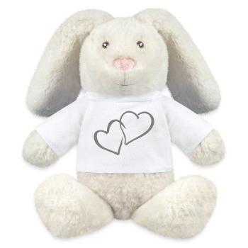 hearts heart hearts - MiniFeet® RecycelHase® Bunny Cream - white - Front