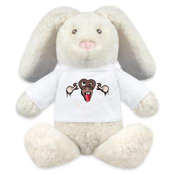 drôle singe lalala symbole illustration langue - Lapin en peluche recyclé MiniFeet® Crème - blanc - Devant