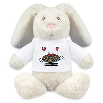 Crabe de plage / Crabe / Plage / Été / Vacances - Lapin en peluche recyclé MiniFeet® Crème - blanc - Devant