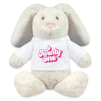 Twenty-One 21st Birthday For Women 21 Years Old - MiniFeet® RecycelHase® Bunny Cream - white - Front