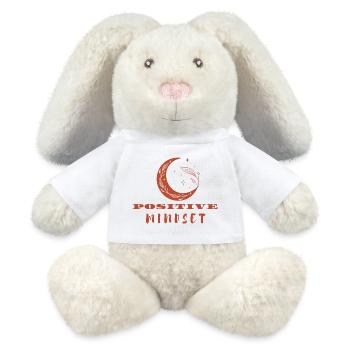 Positive Mindset - positiv Denken - Lapin en peluche recyclé MiniFeet® Crème - blanc - Devant
