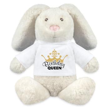 Reine d’anniversaire - Lapin en peluche recyclé MiniFeet® Crème - blanc - Devant