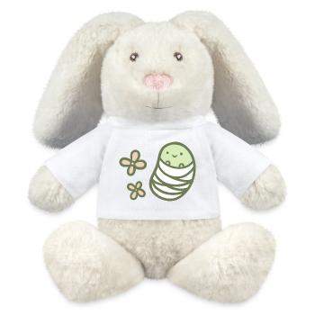 Haricot sucré - Printemps - Lapin en peluche recyclé MiniFeet® Crème - blanc - Devant