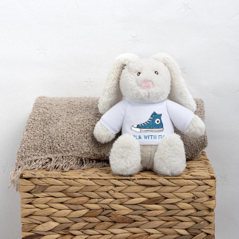 Marchez avec moi Lapin en peluche recyclé MiniFeet® Crème