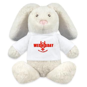 Mercredi Mercredi Mercure Jour de la semaine rouge utilisé - Lapin en peluche recyclé MiniFeet® Crème - blanc - Devant