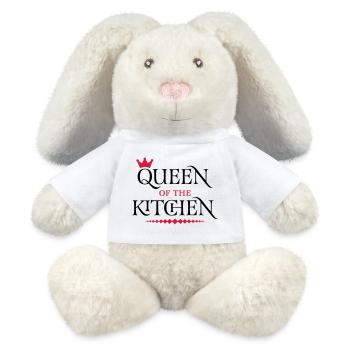 Reine de la cuisine - Lapin en peluche recyclé MiniFeet® Crème - blanc - Devant