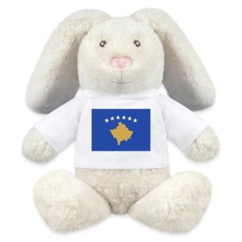 Kosovo - Lapin en peluche recyclé MiniFeet® Crème - blanc - Devant
