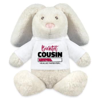bientôt cousin veuillez patienter - Lapin en peluche recyclé MiniFeet® Crème - blanc - Devant