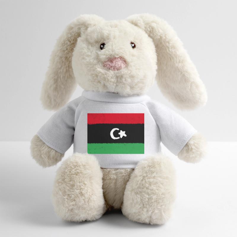 Drapeau de la Libye Lapin en peluche recyclé MiniFeet® Crème