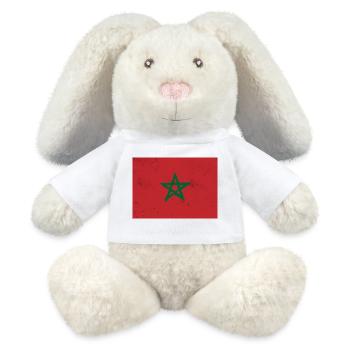 Flag of Morocco - MiniFeet® RecycelHase® Bunny Cream - white - Front